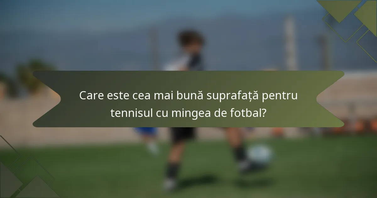Care este cea mai bună suprafață pentru tennisul cu mingea de fotbal?