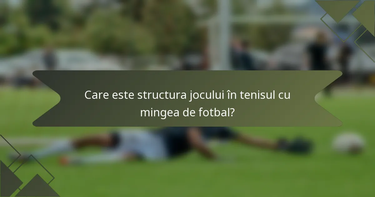 Care este structura jocului în tenisul cu mingea de fotbal?