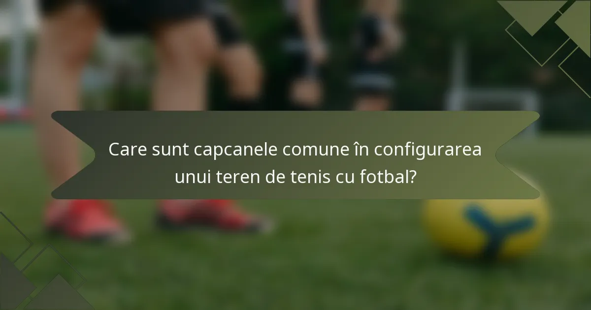 Care sunt capcanele comune în configurarea unui teren de tenis cu fotbal?