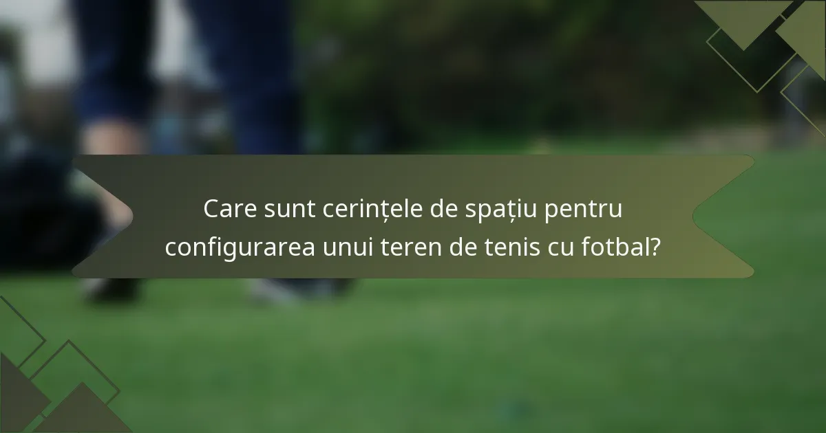 Care sunt cerințele de spațiu pentru configurarea unui teren de tenis cu fotbal?