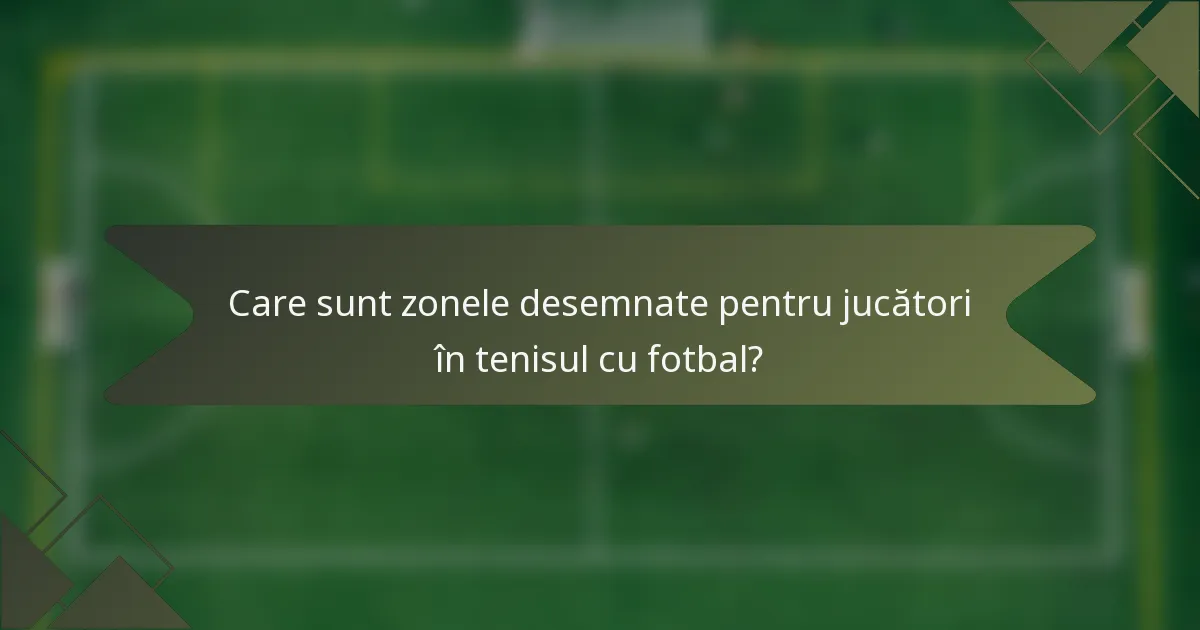 Care sunt zonele desemnate pentru jucători în tenisul cu fotbal?