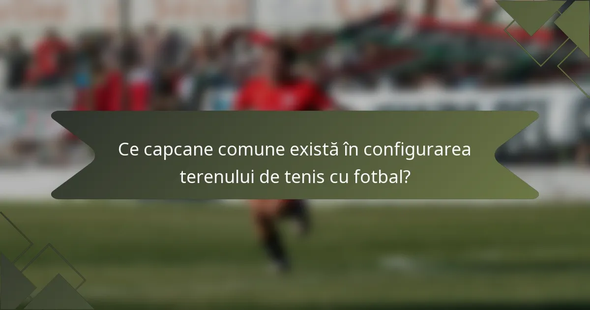 Ce capcane comune există în configurarea terenului de tenis cu fotbal?