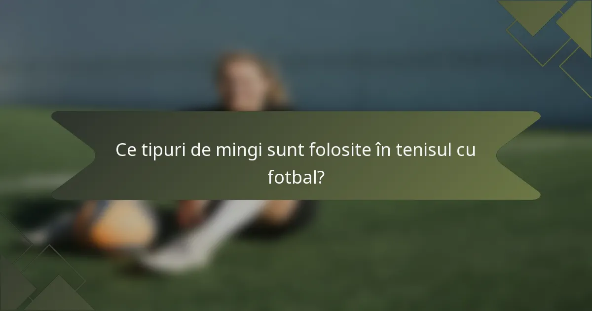 Ce tipuri de mingi sunt folosite în tenisul cu fotbal?