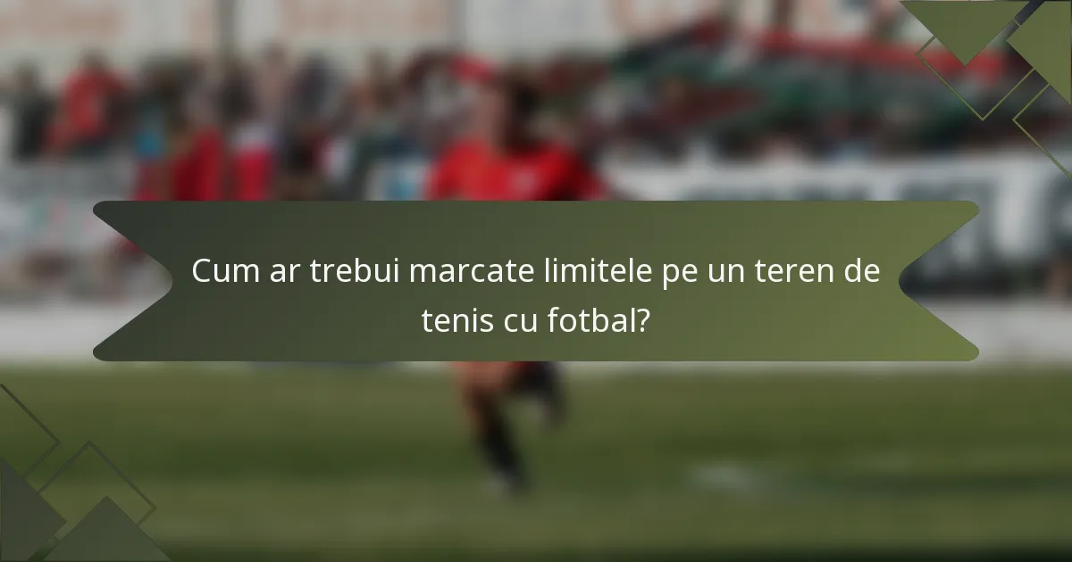 Cum ar trebui marcate limitele pe un teren de tenis cu fotbal?