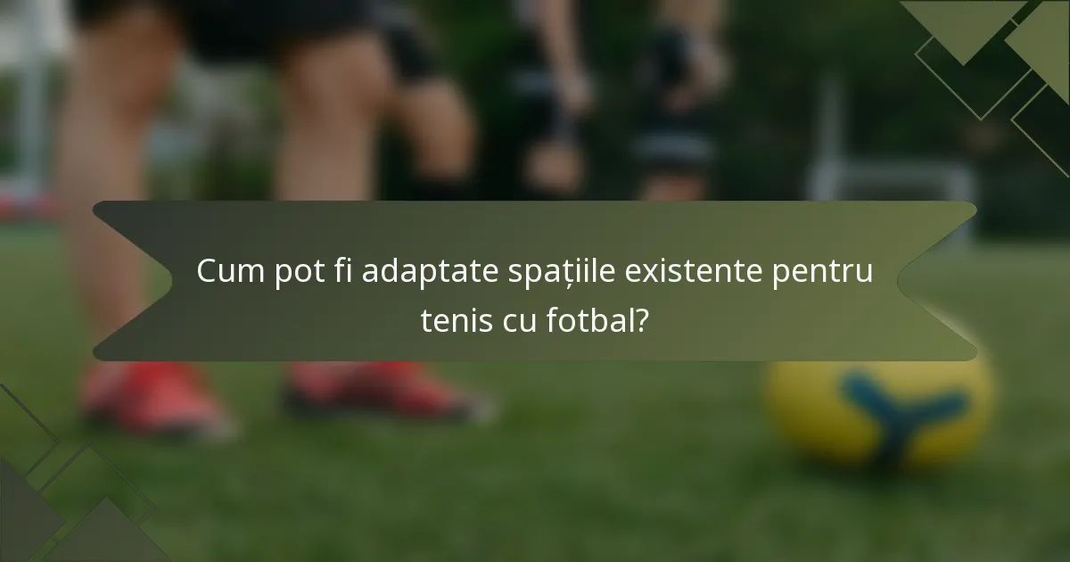 Cum pot fi adaptate spațiile existente pentru tenis cu fotbal?
