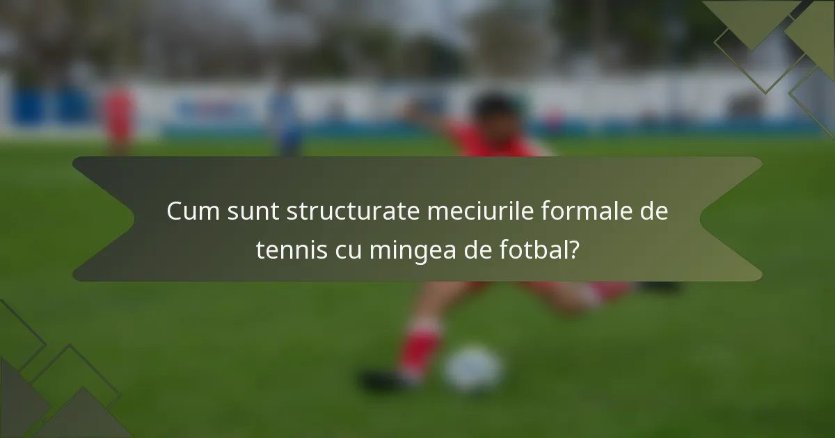 Cum sunt structurate meciurile formale de tennis cu mingea de fotbal?