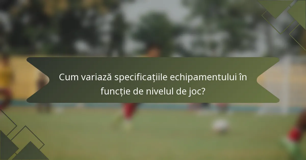 Cum variază specificațiile echipamentului în funcție de nivelul de joc?