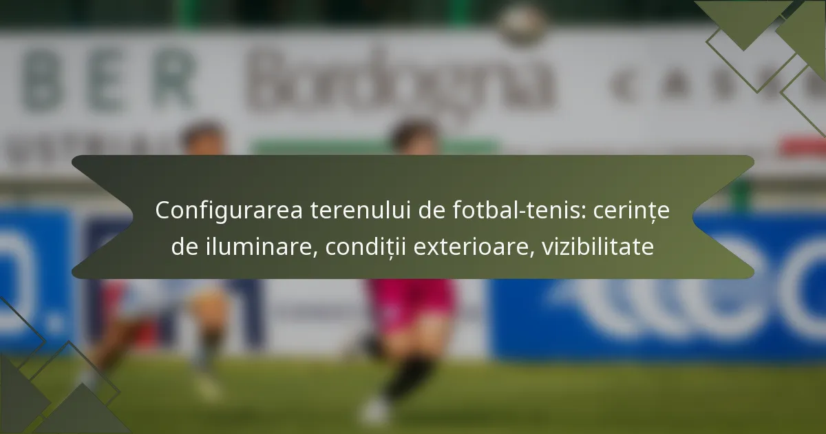 Configurarea terenului de fotbal-tenis: cerințe de iluminare, condiții exterioare, vizibilitate