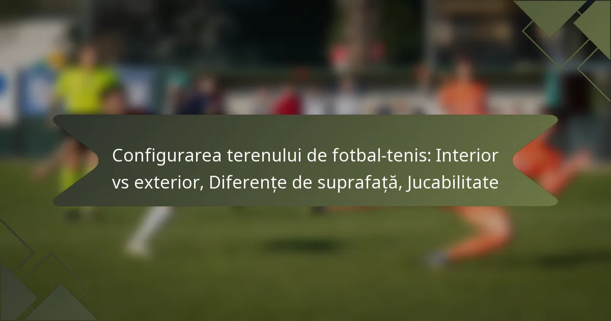 Configurarea terenului de fotbal-tenis: Interior vs exterior, Diferențe de suprafață, Jucabilitate