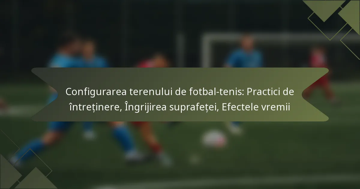 Configurarea terenului de fotbal-tenis: Practici de întreținere, Îngrijirea suprafeței, Efectele vremii