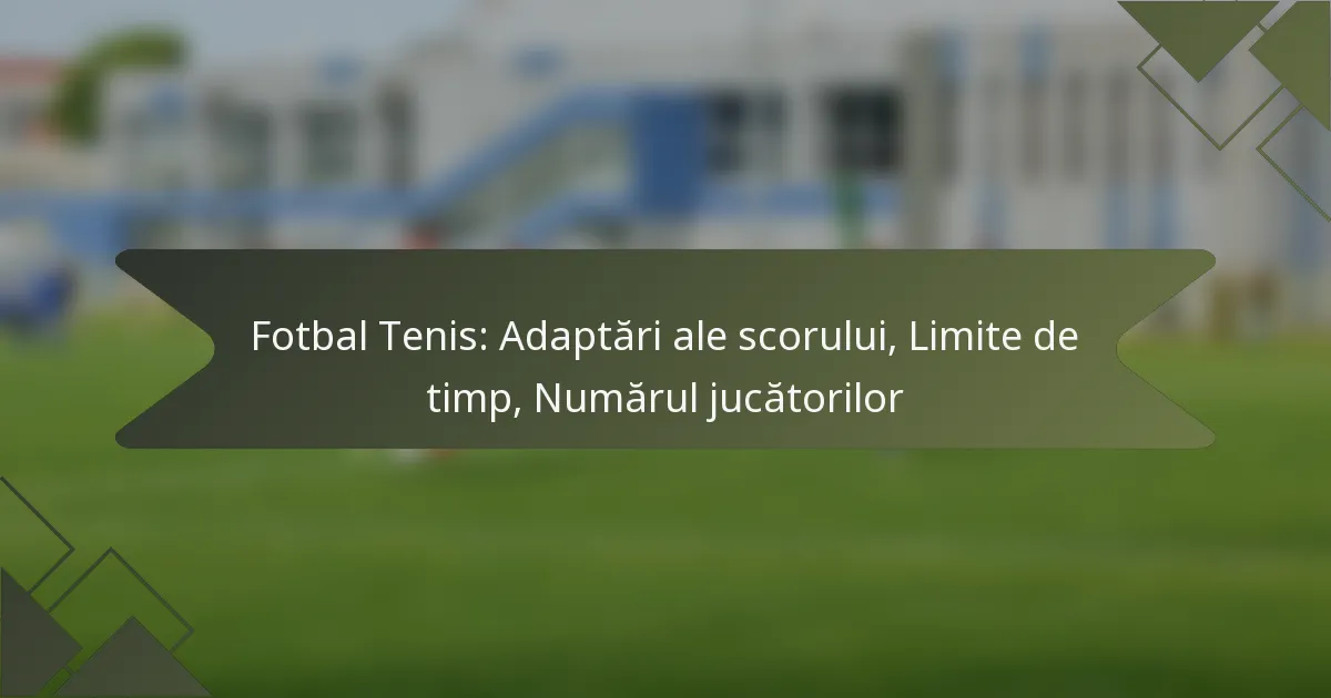 Fotbal Tenis: Adaptări ale scorului, Limite de timp, Numărul jucătorilor