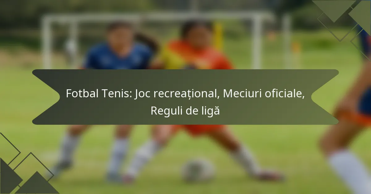Fotbal Tenis: Joc recreațional, Meciuri oficiale, Reguli de ligă