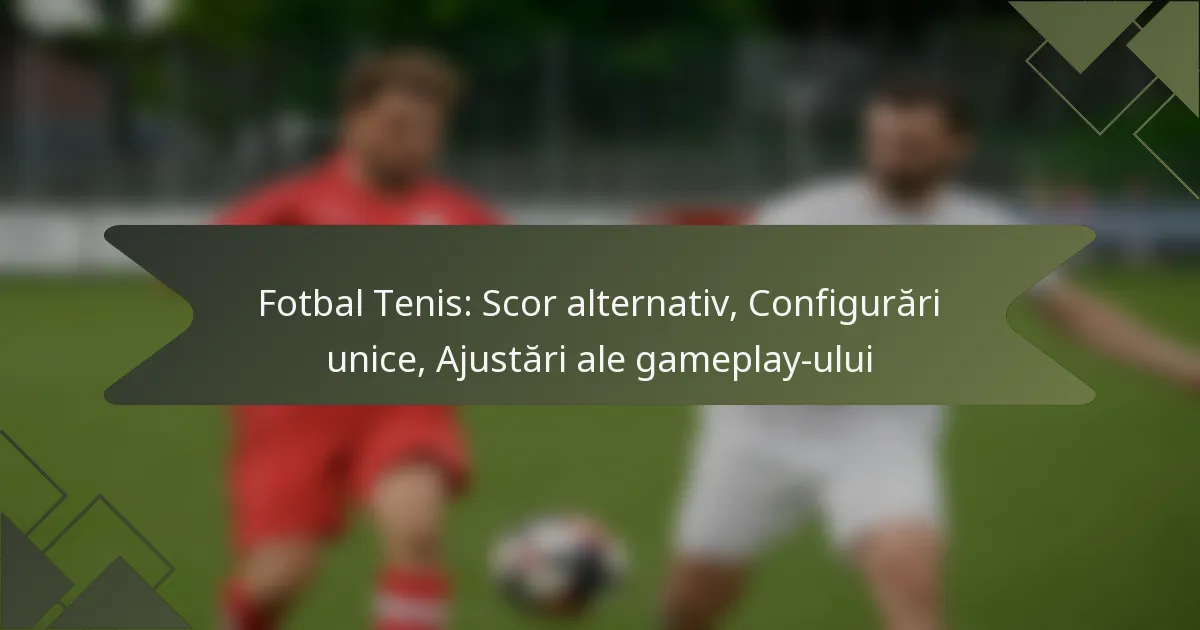 Fotbal Tenis: Scor alternativ, Configurări unice, Ajustări ale gameplay-ului