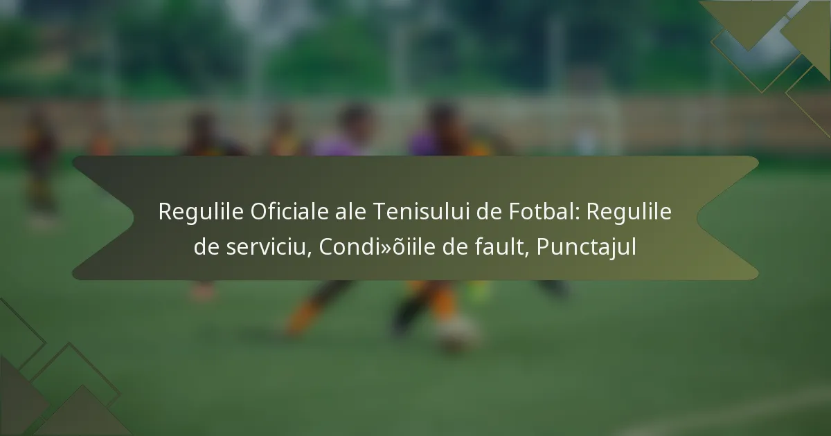 Regulile Oficiale ale Tenisului de Fotbal: Regulile de serviciu, Condițiile de fault, Punctajul