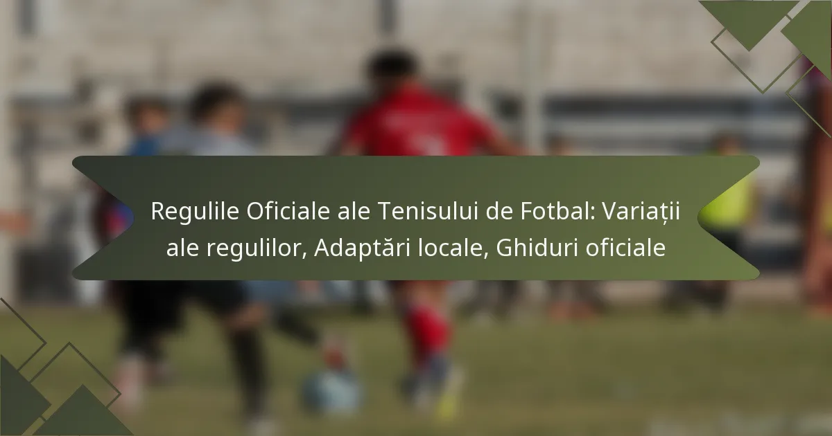 Regulile Oficiale ale Tenisului de Fotbal: Variații ale regulilor, Adaptări locale, Ghiduri oficiale